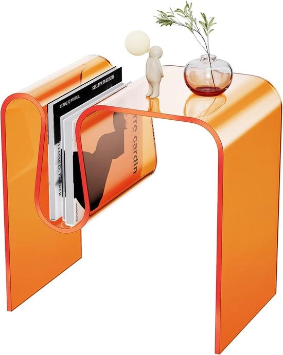 Biblioteca accostabile per camera da letto, tavolo per soggiorno, tavolo da salotto, tavolo per camera da letto e soggiorno (arancione)