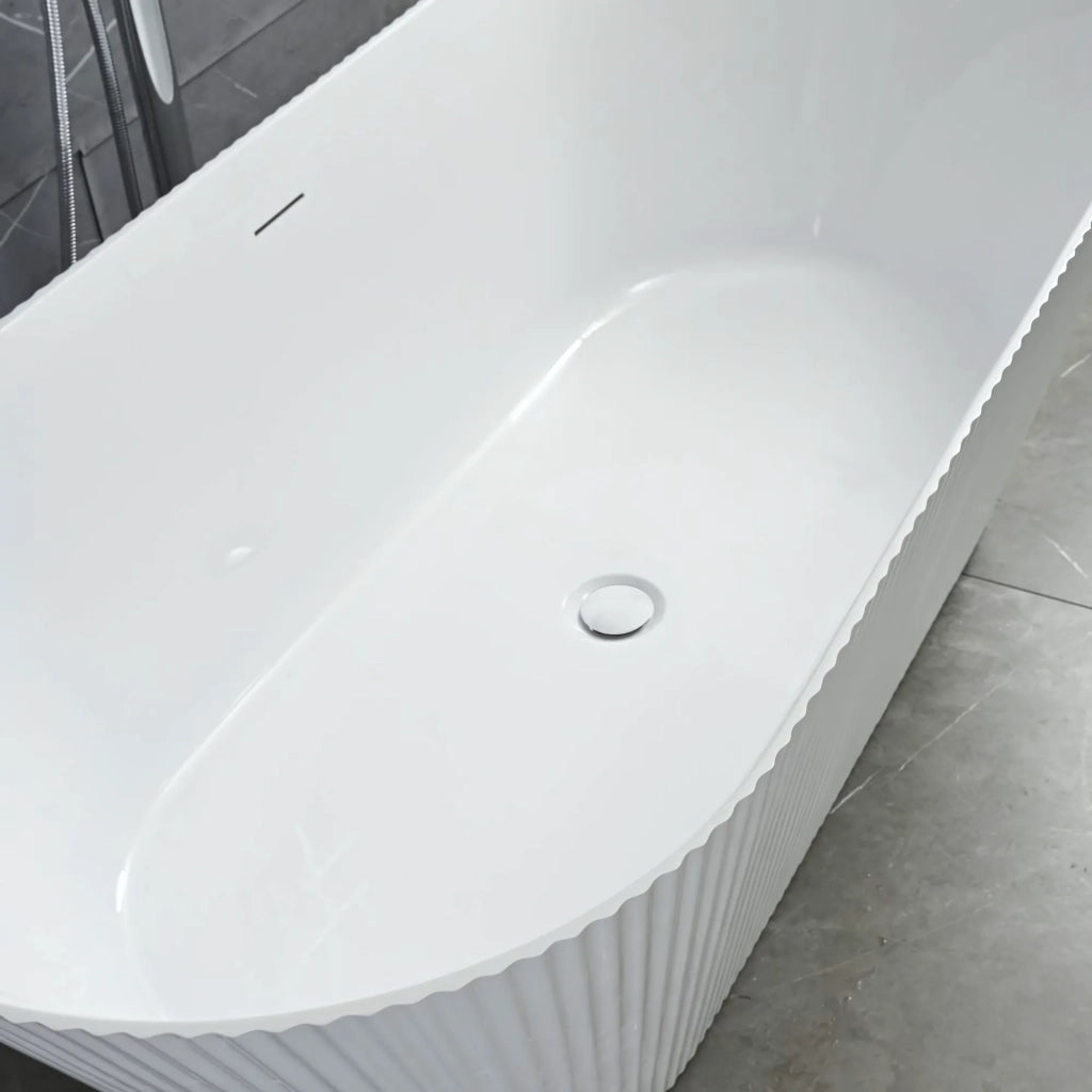 Vasca Da Bagno Freestanding In Acrilico Ofelia 170 Copritappo rame spazzolato