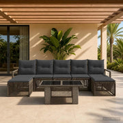 Set Divano da Giardino 8 pz Grigio e Grigio Scuro polyrattan 3437138