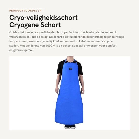 Cryoveiligheidschort con Temperatura Ultrabassa - Attrezzatura di Sicurezza Cryogenica - Schort Protettivo da Azoto - Conservazione a Basso Tasso - 100CM - Tre Strati di Materiales di Isolamento - Schort di Sicurezza