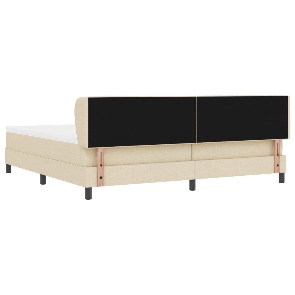 Letto Box Spring con Materasso Crema 200x200 cm Tessuto