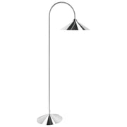 Lampada da terra con paralume e base in metallo argento in stile moderno per soggiorno e camera da letto