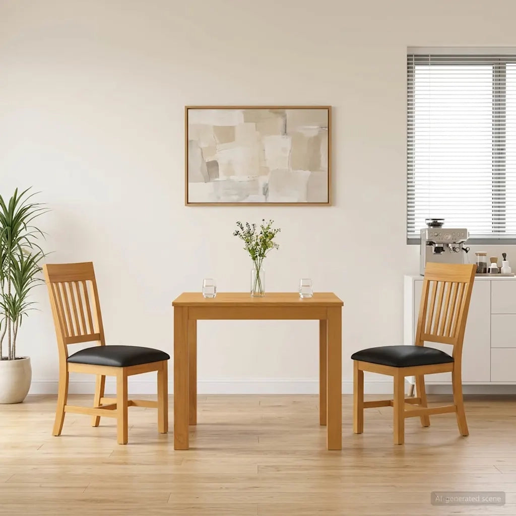 Set da pranzo 3 pz Nero Legno di Quercia Massello 3430316
