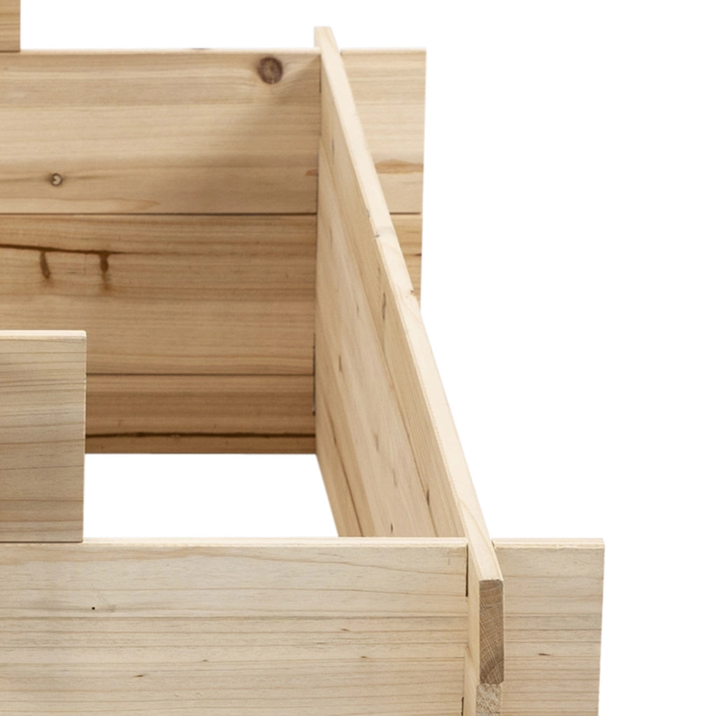 EasyComfort Fioriera in Legno di Abete a 3 Livelli, Cassetta per Orto Rialzato da Esterno, 120x100x54cm