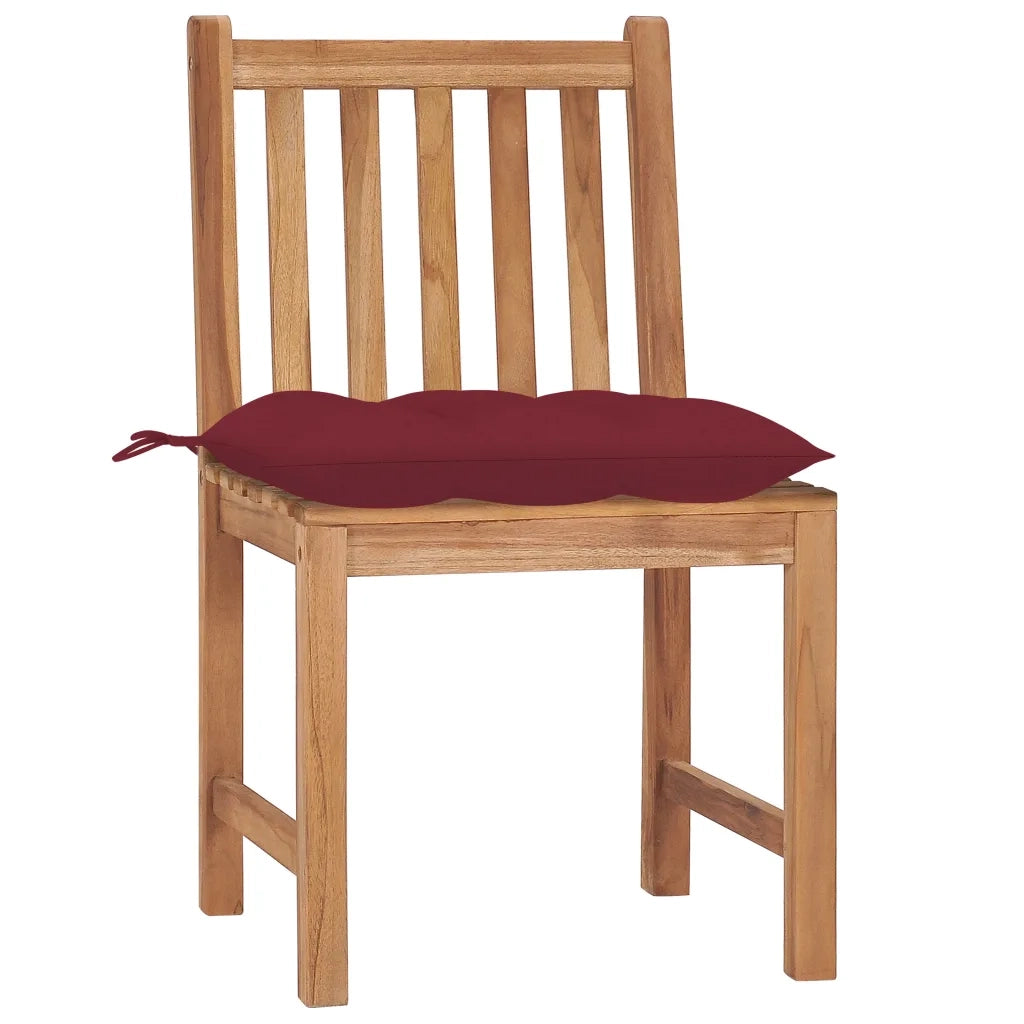 Sedie da Giardino 6 pz con Cuscini in Legno Massello di Teak 3073139