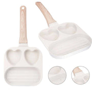 Trade Shop - Padella Antiaderente Love A Triplo Scomparto Manico In Brachelite Per Cucinare -