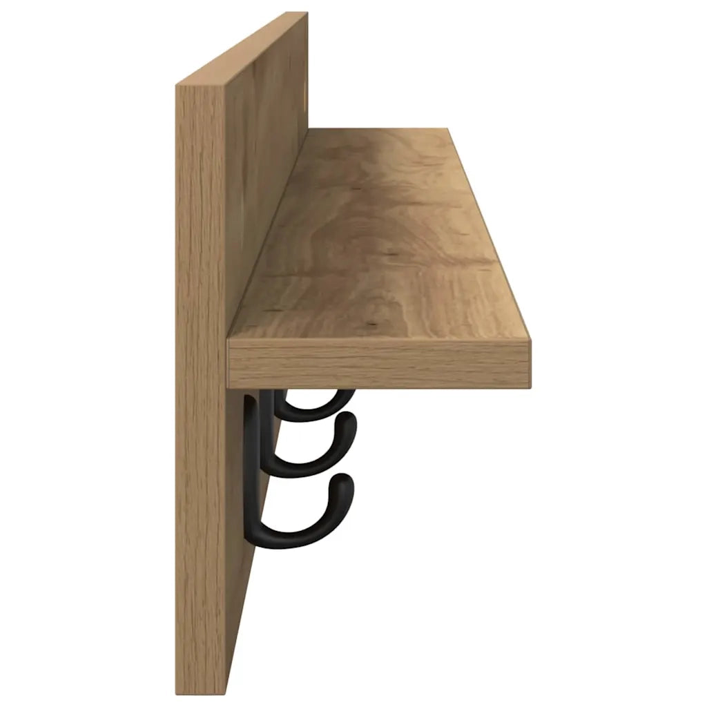 Appendiabiti a muro Rovere artigianale 100 x 10,5 x 18 cm 874410