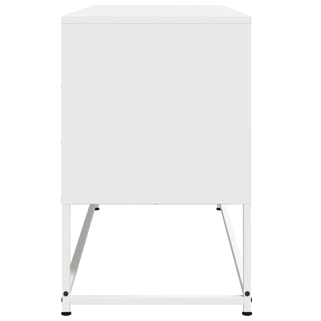 Mobile TV multimediale mensola TV credenza mobile TV sala da pranzo soggiorno camera da letto 100,5 x 39 x 60,5 cm acciaio bianco 02_0025549