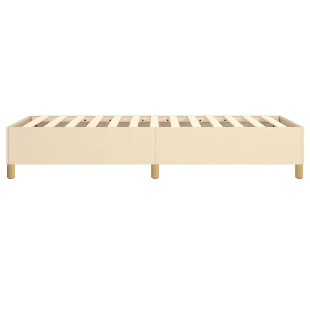 Struttura Letto a Rete a Molle-Giroletto Crema 90x190 cm in Tessuto 143827