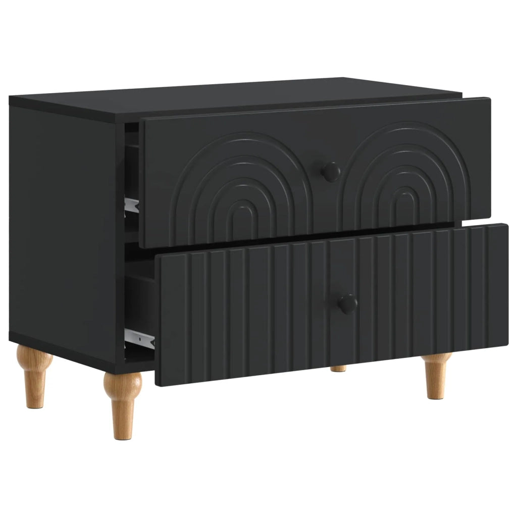Armadio da Notte Nero 62 x 34,5 x 48 cm Legno ingegnerizzato