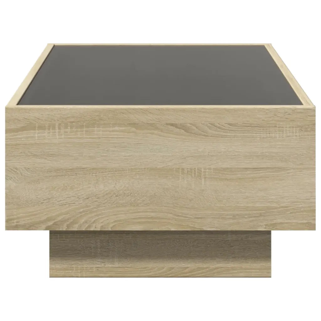 Tavolino salotto | Tavolino da caff¨¨ | Tavolino da Soggiorno con LED Rovere Sonoma 90x50x30 cm Multistrato