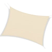 Tenda a Vela Parasole Rettangolare 4 x 6m, Tenda da Sole Protezione Raggi UV in HDPE 185g/㎡, Crema
