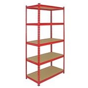 Scaffale in Acciaio Senza Bulloni Z-Rax Rosso Largo 90cm per Magazzino e Garage