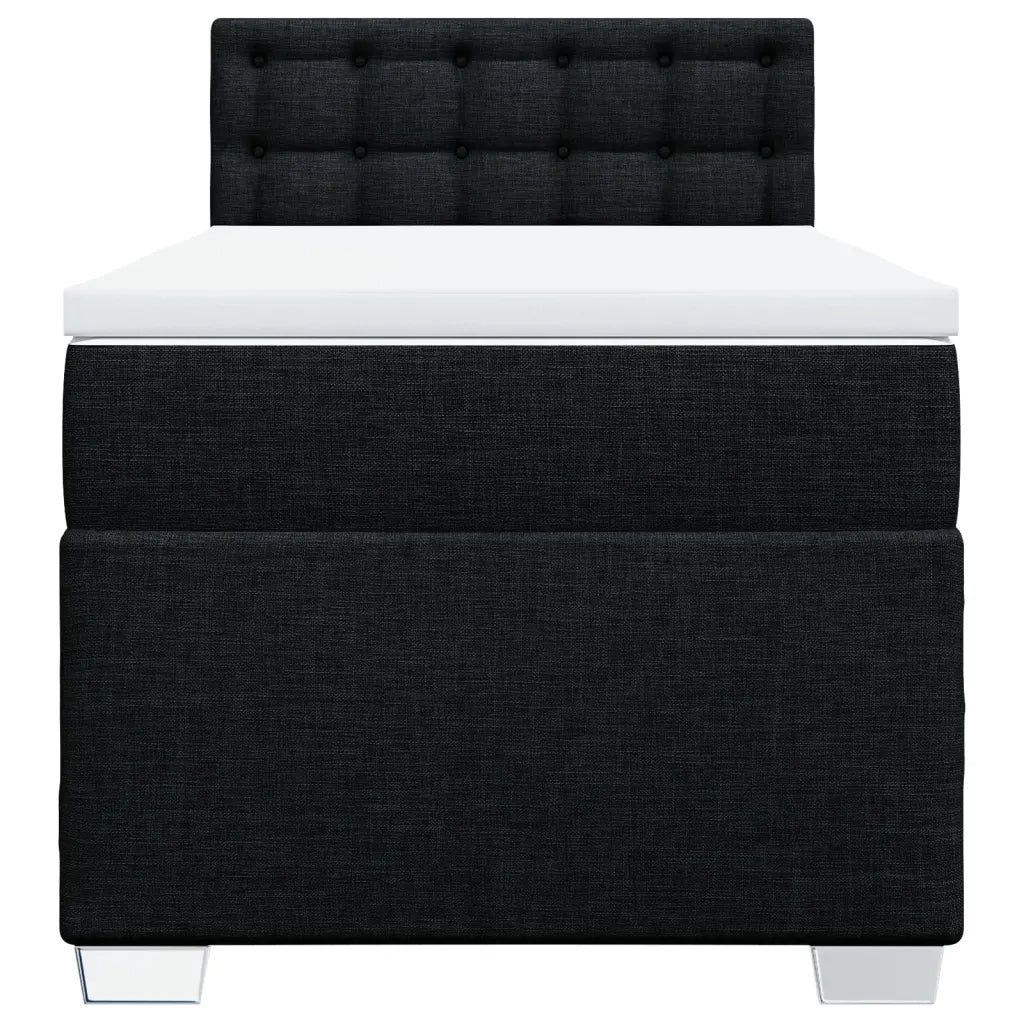 Giroletto a Molle con Materasso Nero 90x200 cm in Tessuto