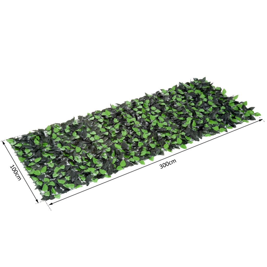 EasyComfort Rotolo di Siepe Artificiale 3x1 m in PE e Tessuto per Balcone e Giardino, Verde Chiaro e Verde Scuro