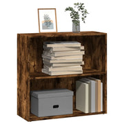 Libreria-Scaffale per Libri-Mobile di Stoccaggio Rovere Fumo 80x30x77 cm in Legno Multistrato