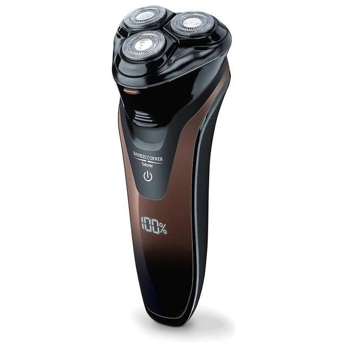 Beurer HR 8000 Rasoio a Testine Rotanti Elettrico senza Fili, con Accessorio per Barba e Basette e Rifinitore a Scomparsa Integrato