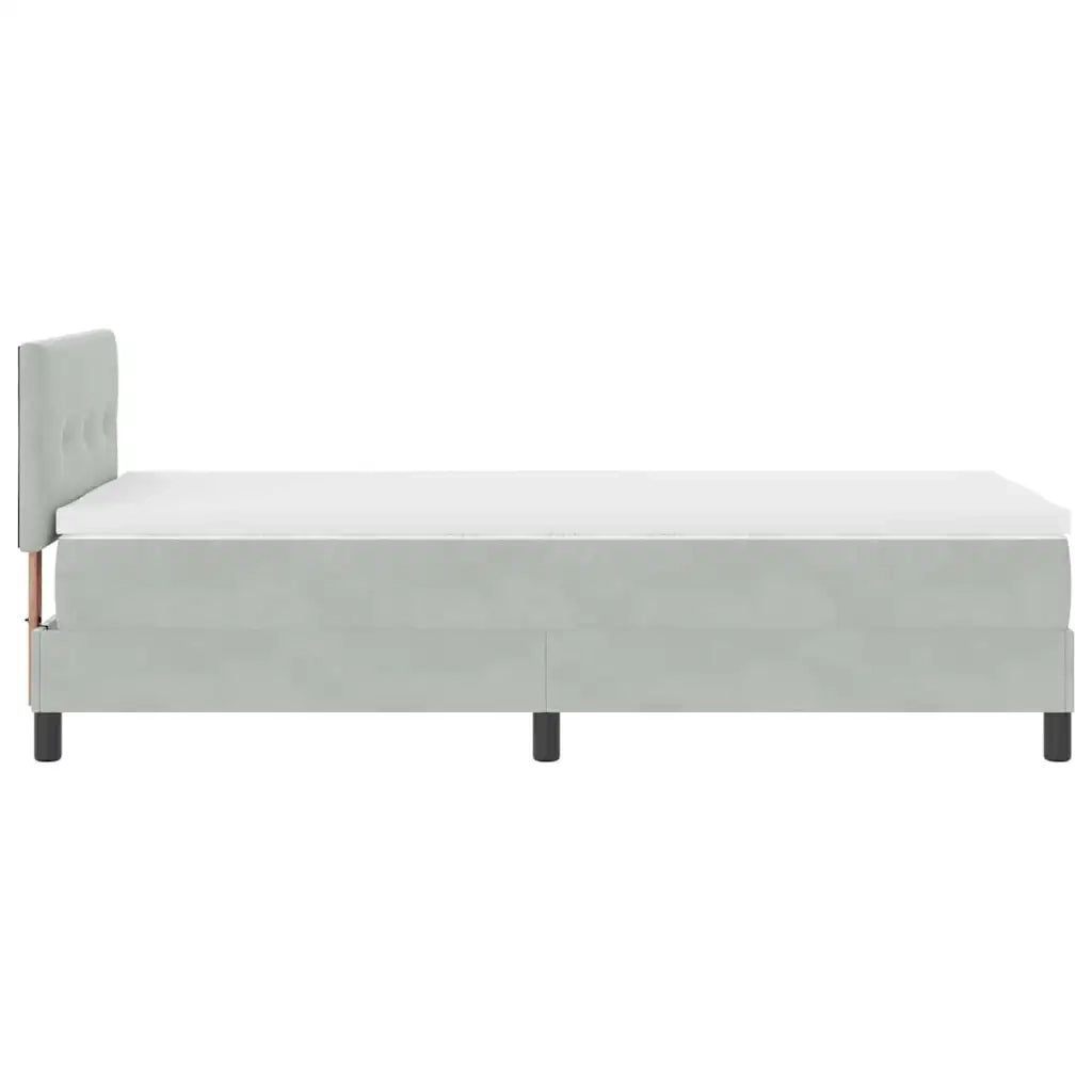 Letto a molle con materasso-Struttura Letto con Materasso Grigio chiaro 90 x 190 cm Velluto 481145