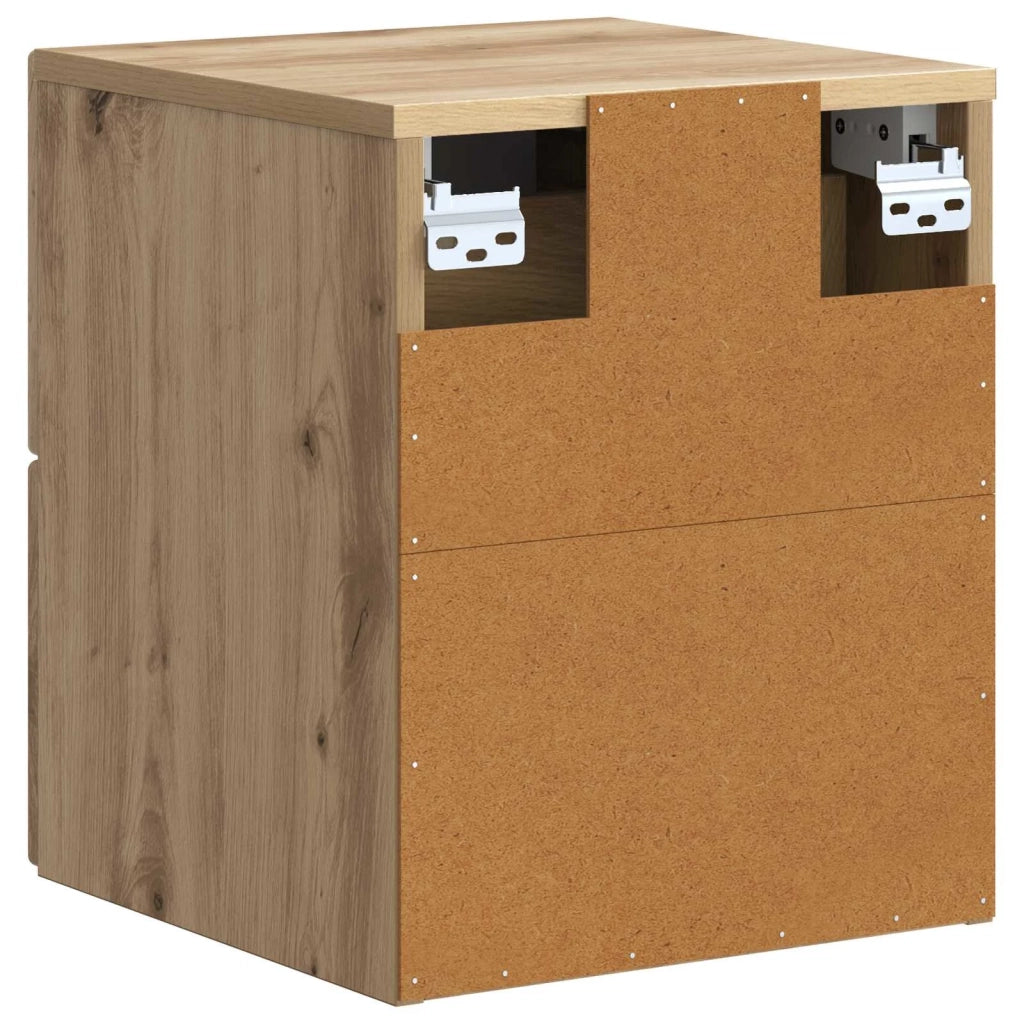 Mobiletto da notte a muro con cassetto 2 pcs Rovere Artigianale