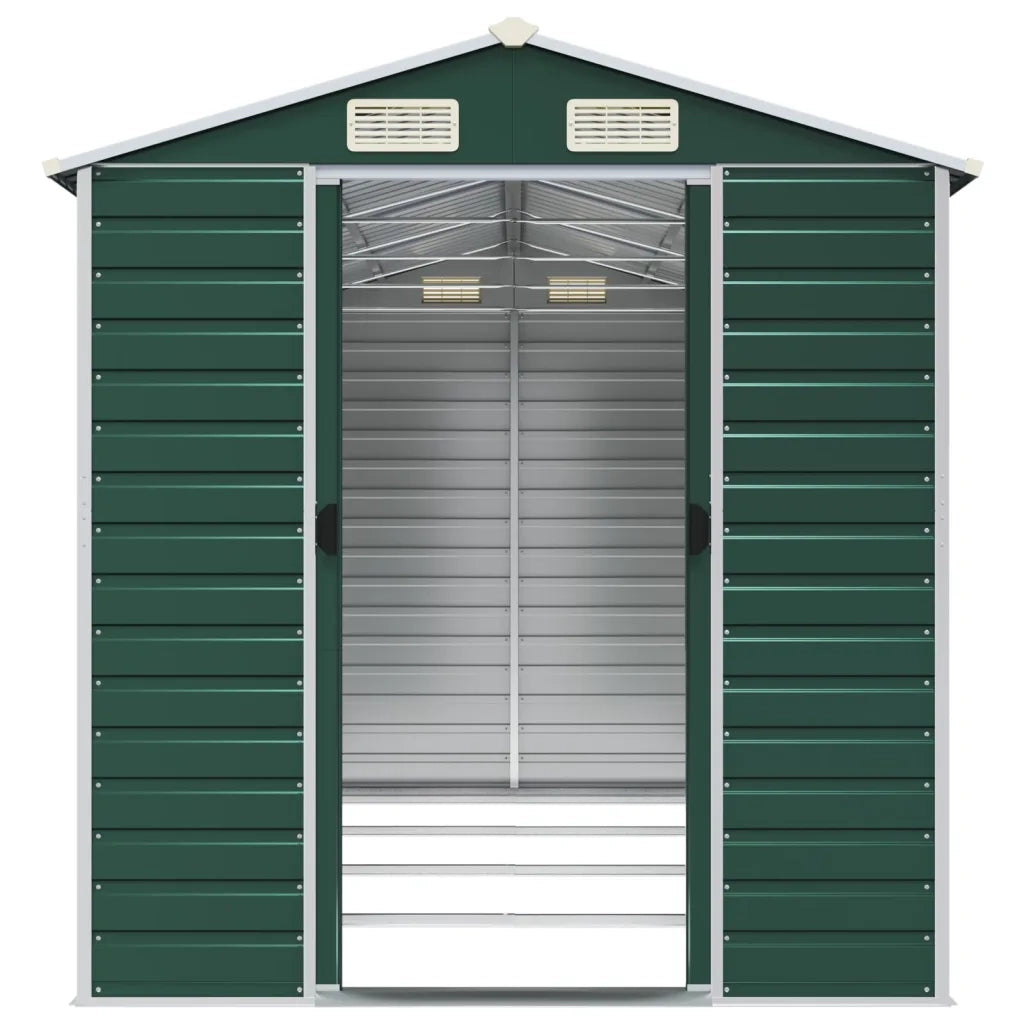 Capanno da Giardino Verde 191x385x198 cm in Acciaio Zincato 3188234