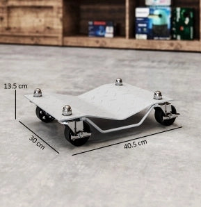 Carrello spostamento auto 40,5x30x13,5 cm in acciaio grigio, 2 pezzi –