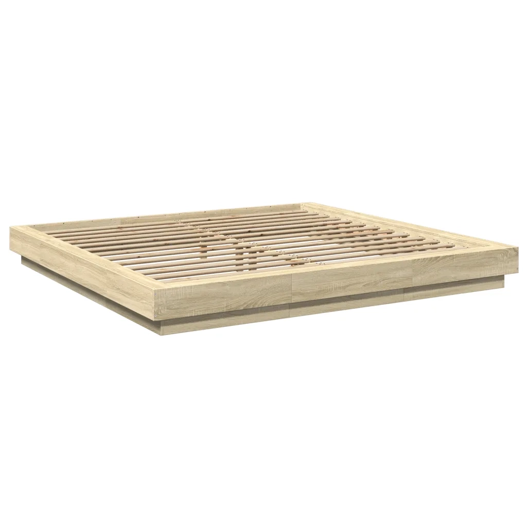 Giroletto-Struttura Letto Rovere Sonoma 200x200 cm in Legno Multistrato 131771
