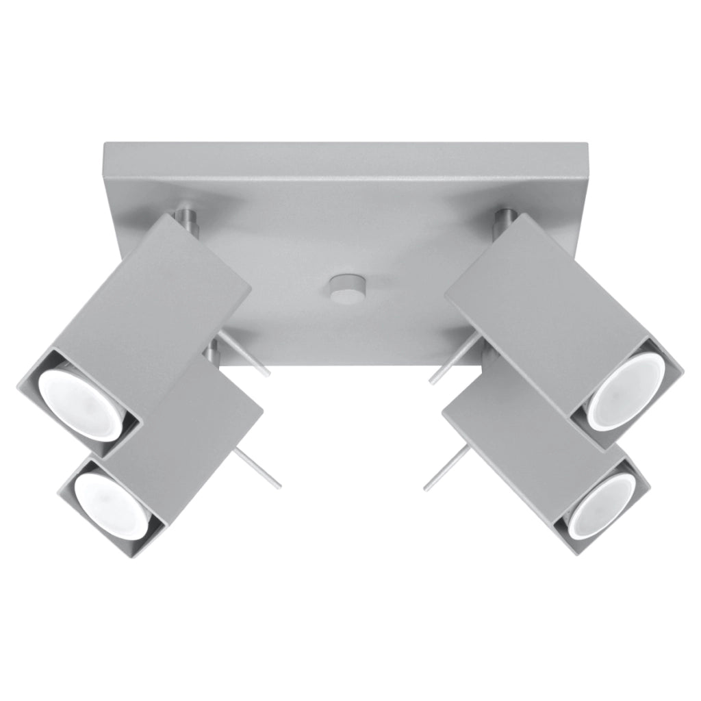 Lampada da soffitto in acciaio stile industriale MERIDA 4x GU10 regolabile grigio 25 cm