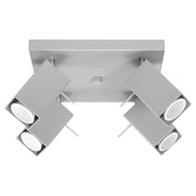 Lampada da soffitto in acciaio stile industriale MERIDA 4x GU10 regolabile grigio 25 cm