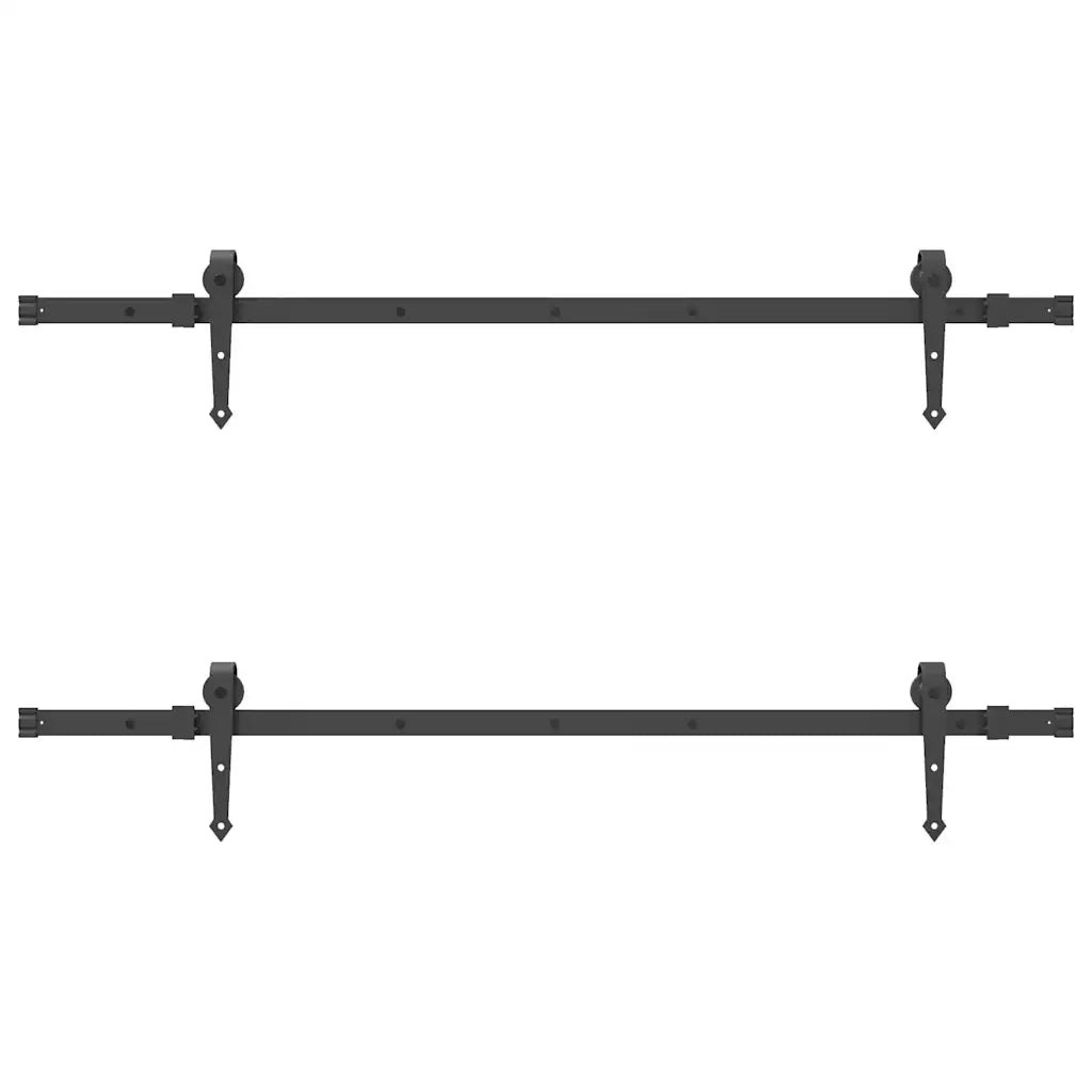 Kit di Binari per Porte Scorrevoli 152,5 cm Acciaio Nero 3295725
