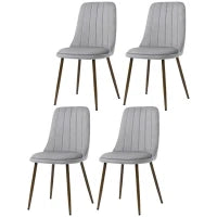 Sedie da Cucina Imbottite, Set 4 Pezzi in Poliestere e Acciaio, 47x55x86 cm, Grigio