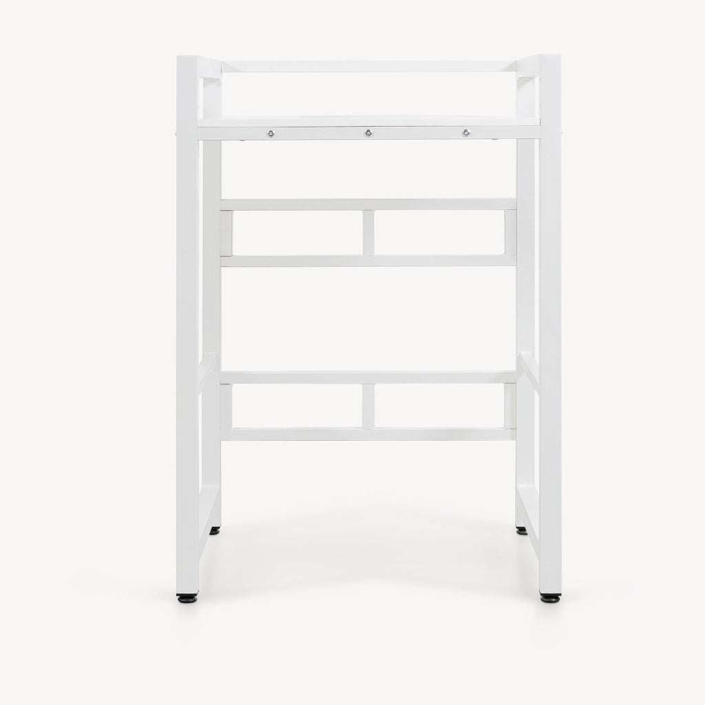 Scaffale Supporto per Incolonnamento Lavatrice Asciugatrice Hökangend in Acciaio 105x73x63 cm - Bianco [en.casa]