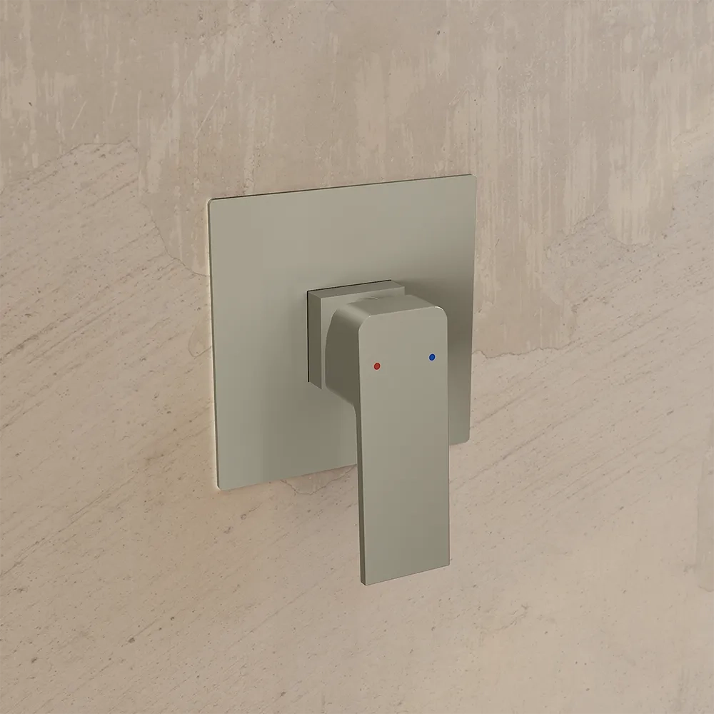 Set miscelatori: lavabo ad incasso bidet senza scarico e incasso doccia monocomando nickel spazzolato | Ingrid