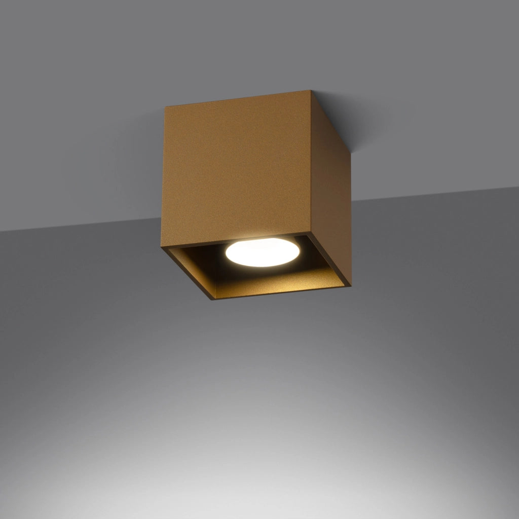 Faretto soffitto quadrato oro 10cm GU10 10W TETRIS
