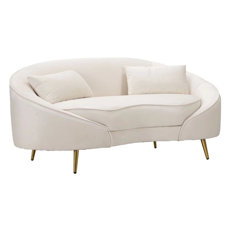Divanetto 2 Posti Oslo Con Cuscini Crema cm 148x84x68