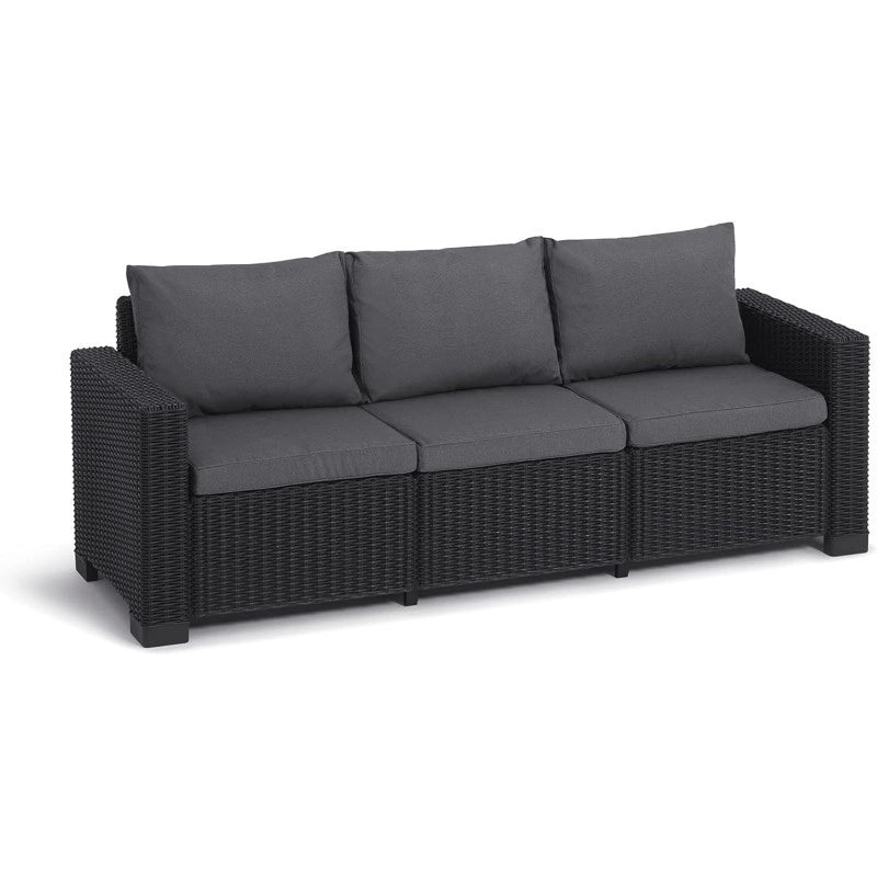 Divano Keter California 3 posti grafite cm 198x68x71,5 h