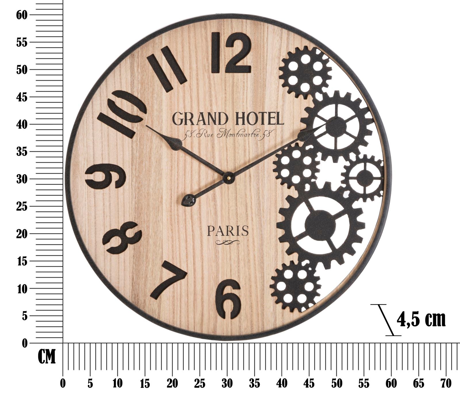 Orologio da Muro Grand Ø 60x4,5 cm in Ferro