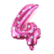 Trade Shop - Palloncino Numero 4 Rosa Cuori Cuoricini 35cm Elio Decorazione Party Festa -