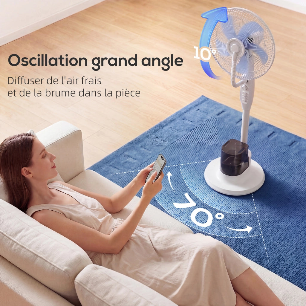 Ventilatore a colonna con nebulizzatore ¨C zephmum ¨C 90W 128cm 3,5L bianco
