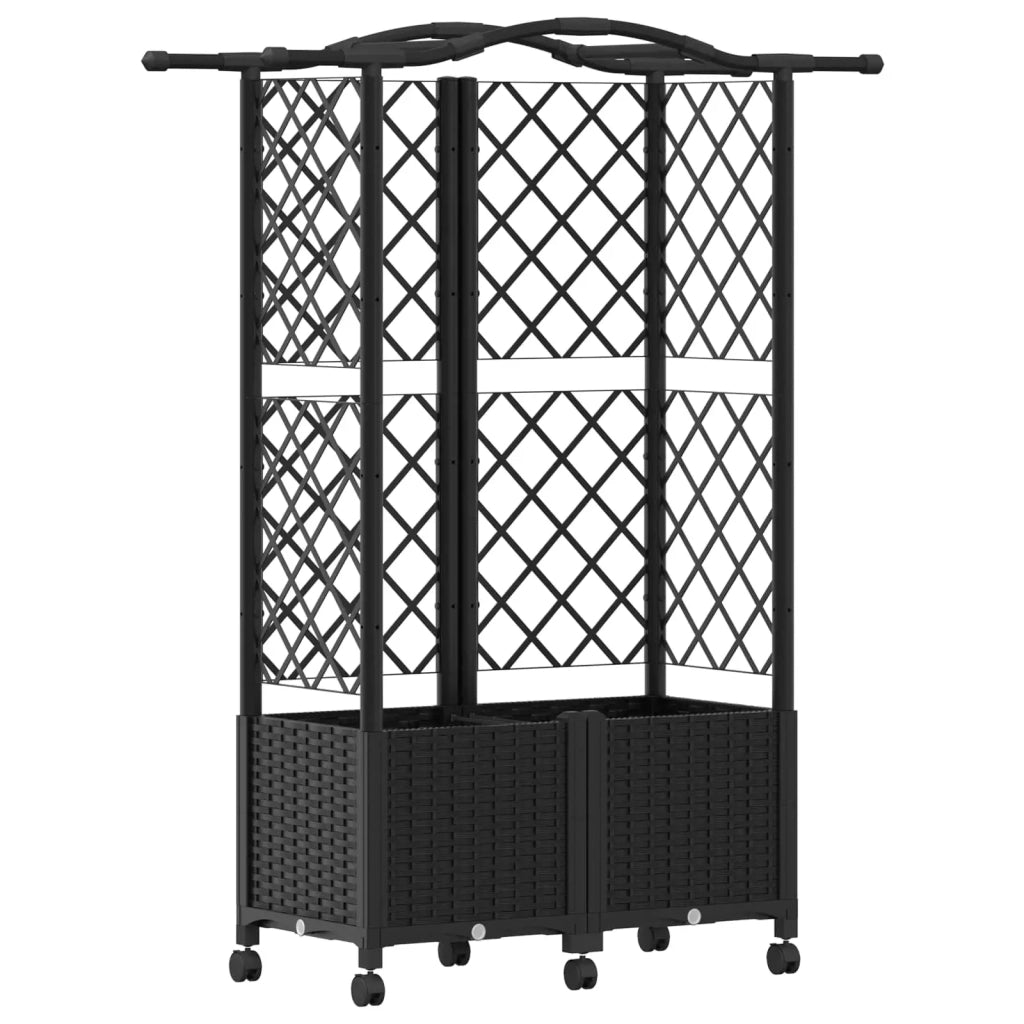 Letto Rialzato con Griglia e Tetto Nero 122 x 40 x 144 cm PP 3423022