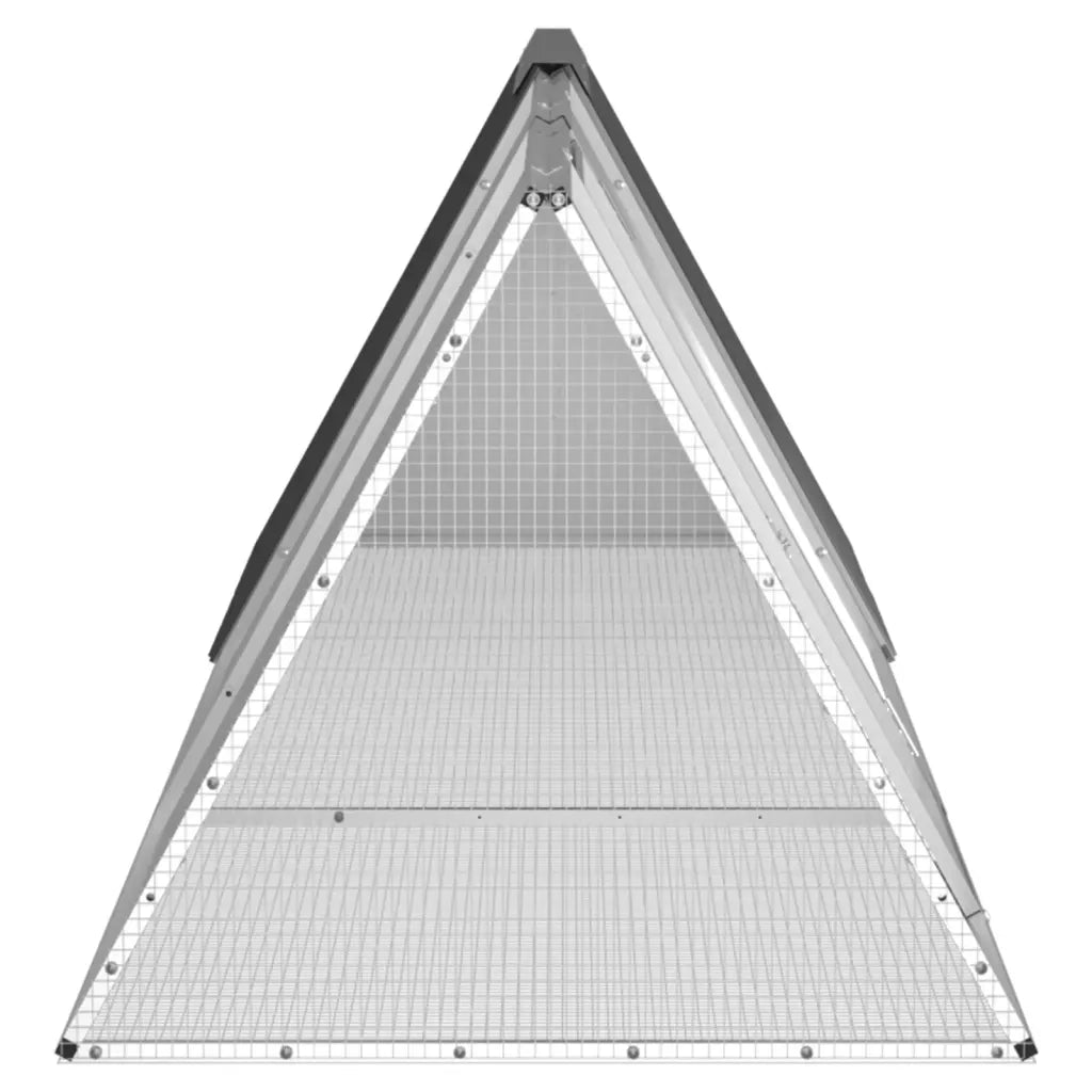 Gabbia per conigli antracite 302,5x80,5x71 cm in acciaio zincato 3106446