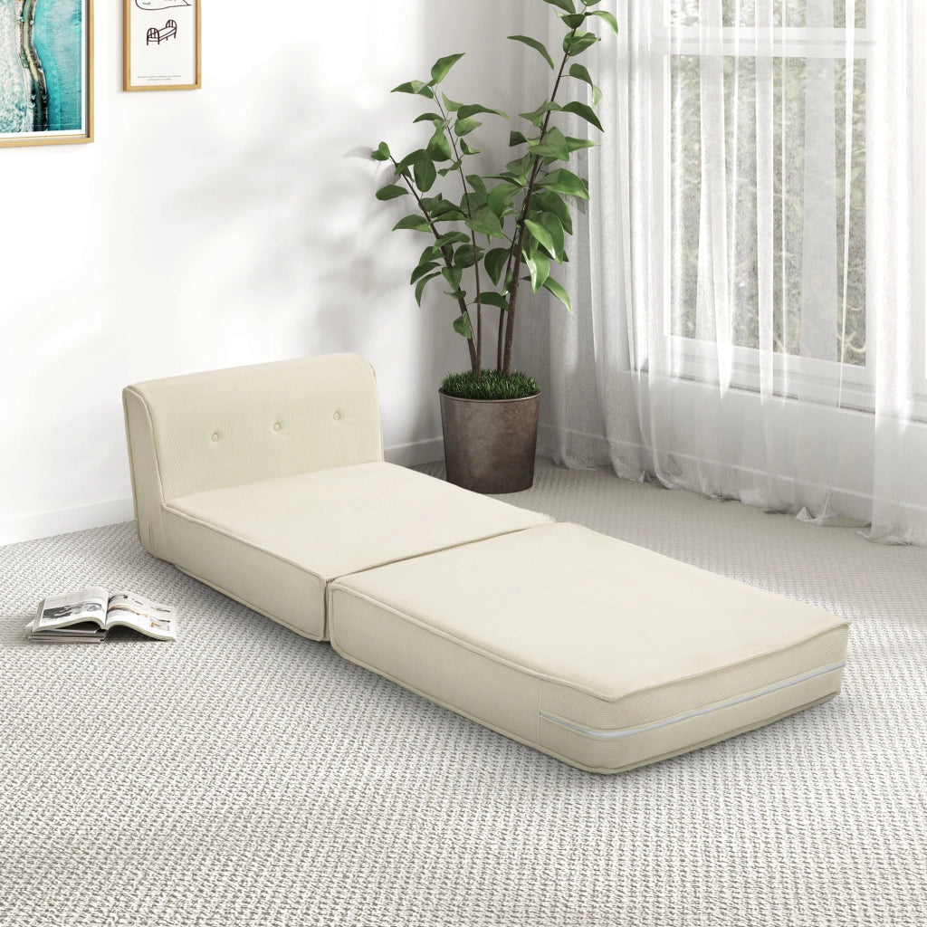 Letto Divano Pieghevole Imbottito ¨C Zephmum ¨C Bianco 90x200
