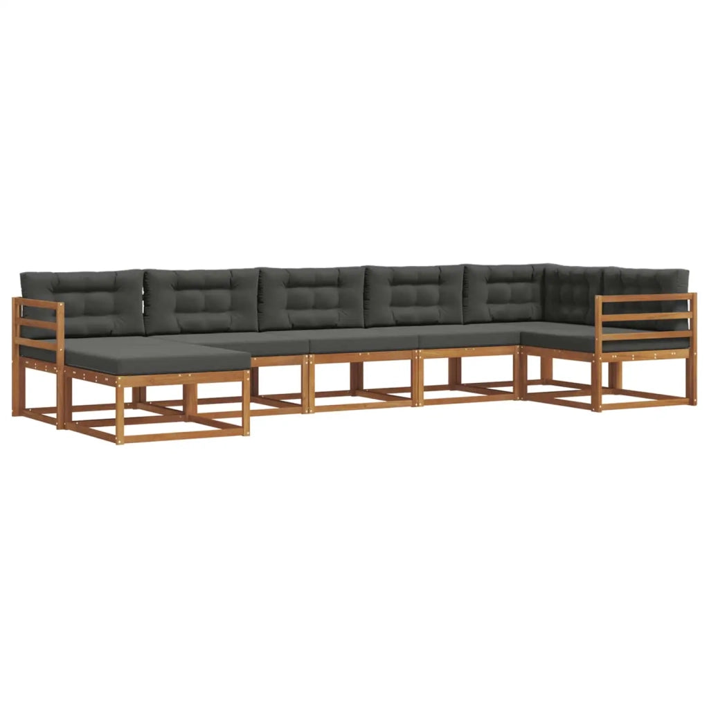 Set di divani da esterno con cuscino 7 pcs Naturale e Antracite 3367880