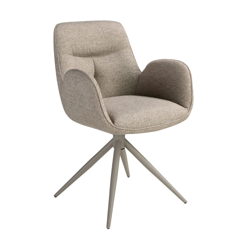 Sedia girevole in tessuto beige