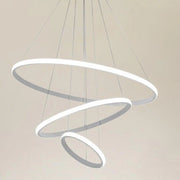 Trade Shop - Lampadario Sospeso Led 72w 3 Cerchi Pendente Rotondo Anelli Bianco Luce 4000k 50255 -
