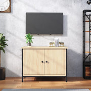 Mobile TV con Ante Rovere Sonoma 60x35x45 cm Legno Massello di Acacia 826296