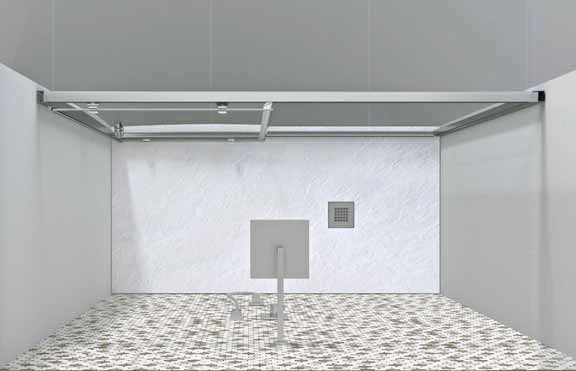 Porta Doccia Scorrevole Cristallo 6mm Trasparente h190 cm Melada Trasparente 6mm,96/100 cm