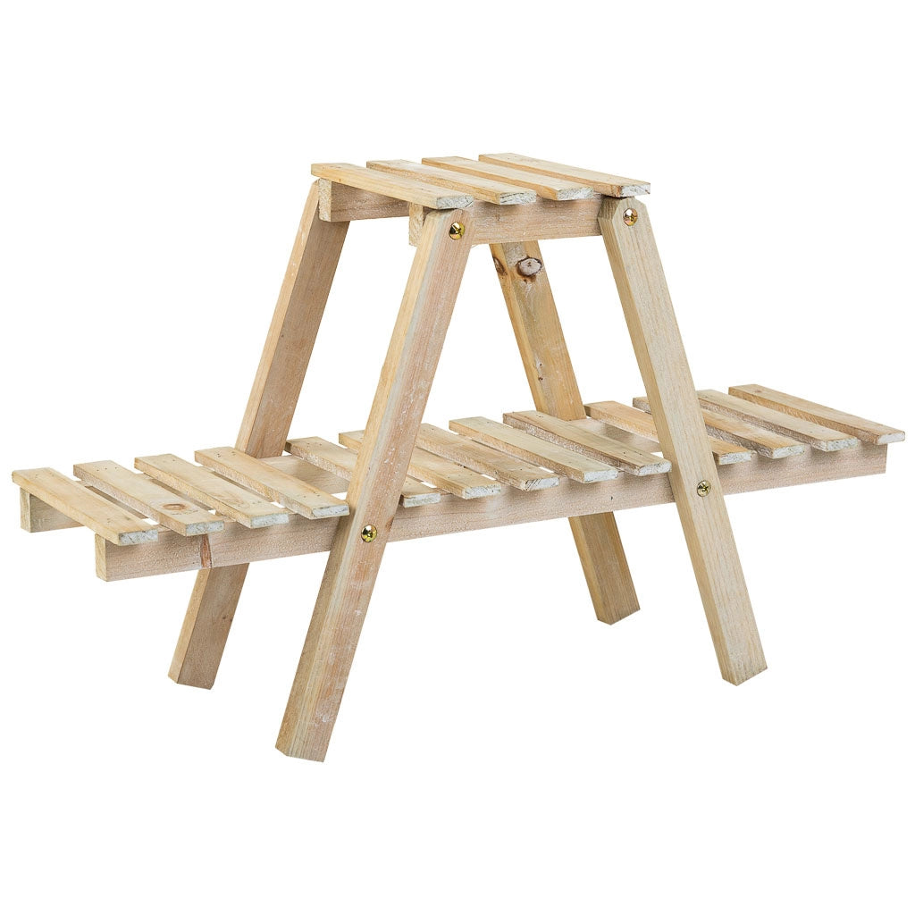 Scaffale con 2 ripiani in legno marrone 64x19,5x38h