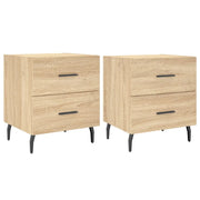 Set di 2 Comodini | Armadio da Notte | Mobiletto da notte Rovere Sonoma 40x35x47,5 cm in Legno Multistrato