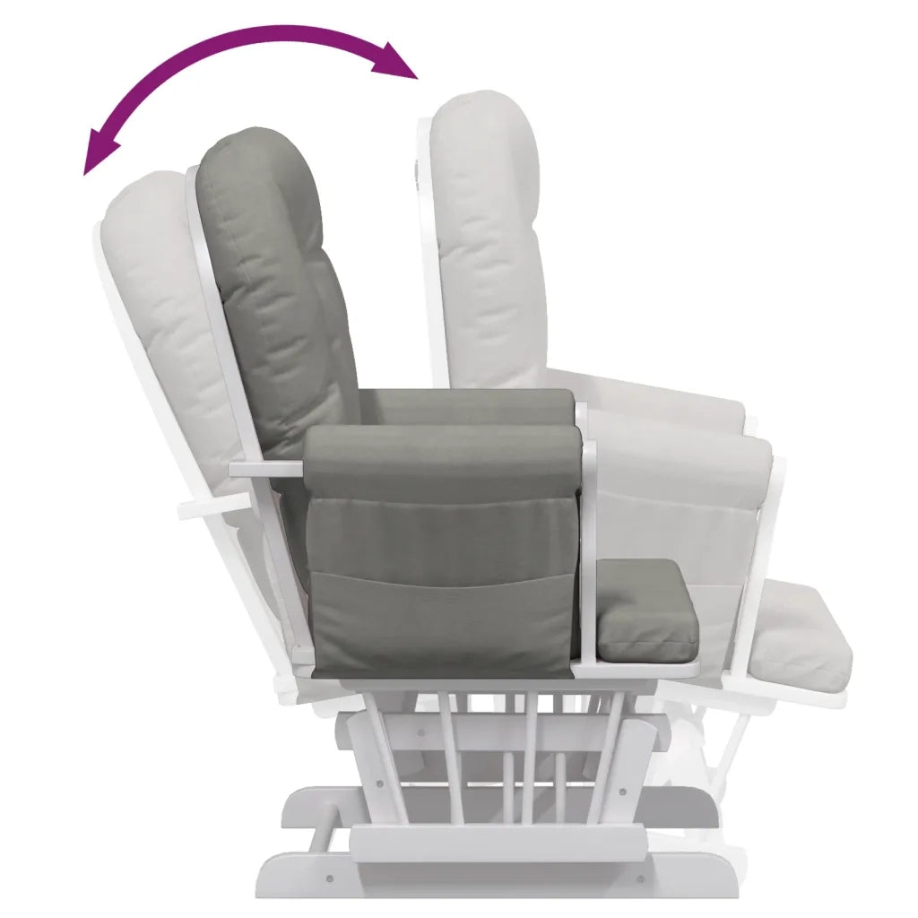 Poltrona Glider con Sgabello-Sedia a dondolo Grigio Chiaro in Tessuto 704825