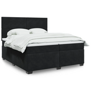 Giroletto a Molle con Materasso Nero 200x200 cm in Velluto 3293298
